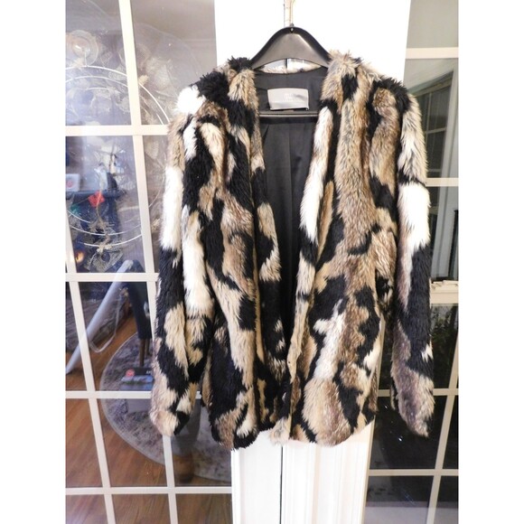 Tart Collection Multi-Color Faux Fur Jacket- L - Picture 1 of 3